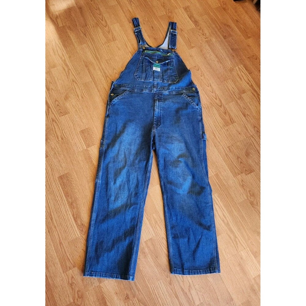 LIBERTY Green Tag Bib Overalls Carpenter Style  38'' W 30'' Pre-owned. Vintage